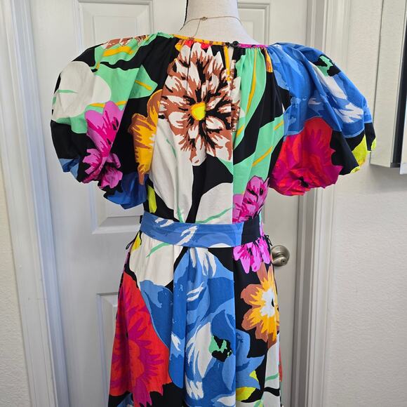 Christopher John Rogers Floral Puff Sleeve Maxi Dress Boho Whimsical Cottage S - Picture 3 of 11
